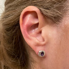 Load image into Gallery viewer, Stella Stud Earrings - Silver/Amethyst
