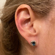 Load image into Gallery viewer, Stella Stud Earrings - Silver/London Blue Topaz
