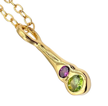 Load image into Gallery viewer, Gold Olivia Two Gemstone Pendant Necklace
