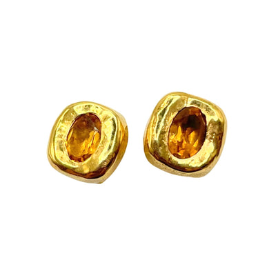 Stella Stud Earrings - Gold/Citrine