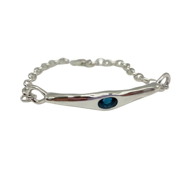 Blake Adjustable Silver Bracelet - London Blue Topaz