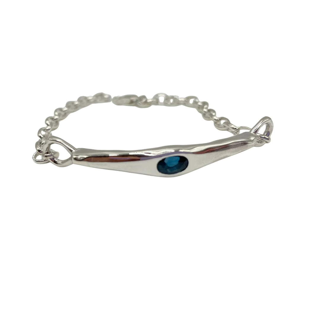 Blake Adjustable Silver Bracelet - London Blue Topaz