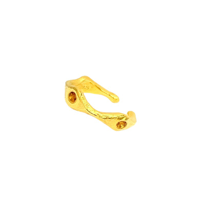 Chloe Three Stone Ear Cuff - Gold/Citrine