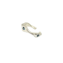 Load image into Gallery viewer, Chloe Three Stone Ear Cuff - Silver/London Blue Topaz
