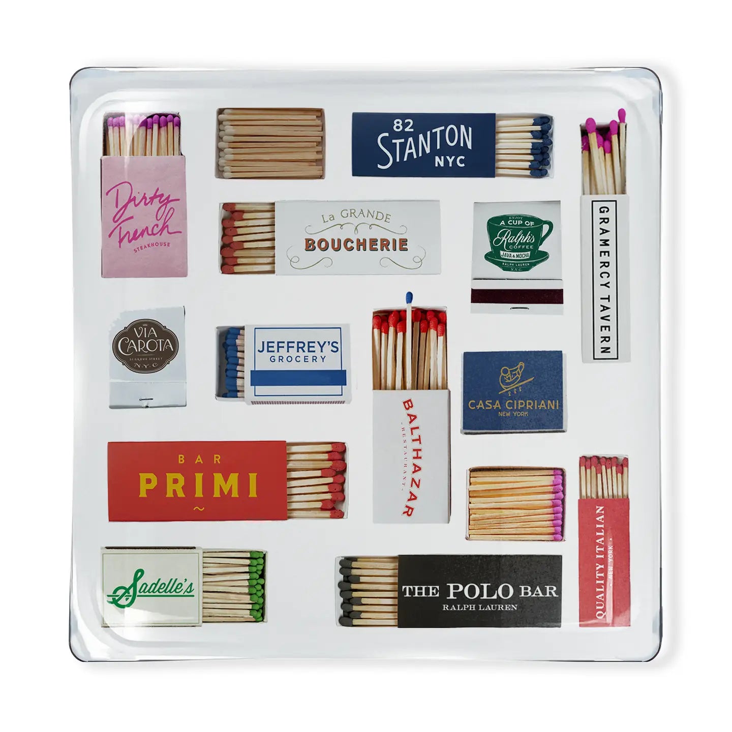 NYC Restaurant Matches-Glass Tray