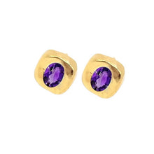Load image into Gallery viewer, Stella Stud Earrings - Gold/Amethyst
