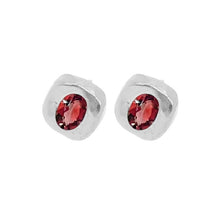 Load image into Gallery viewer, Stella Stud Earrings - Silver/Garnet
