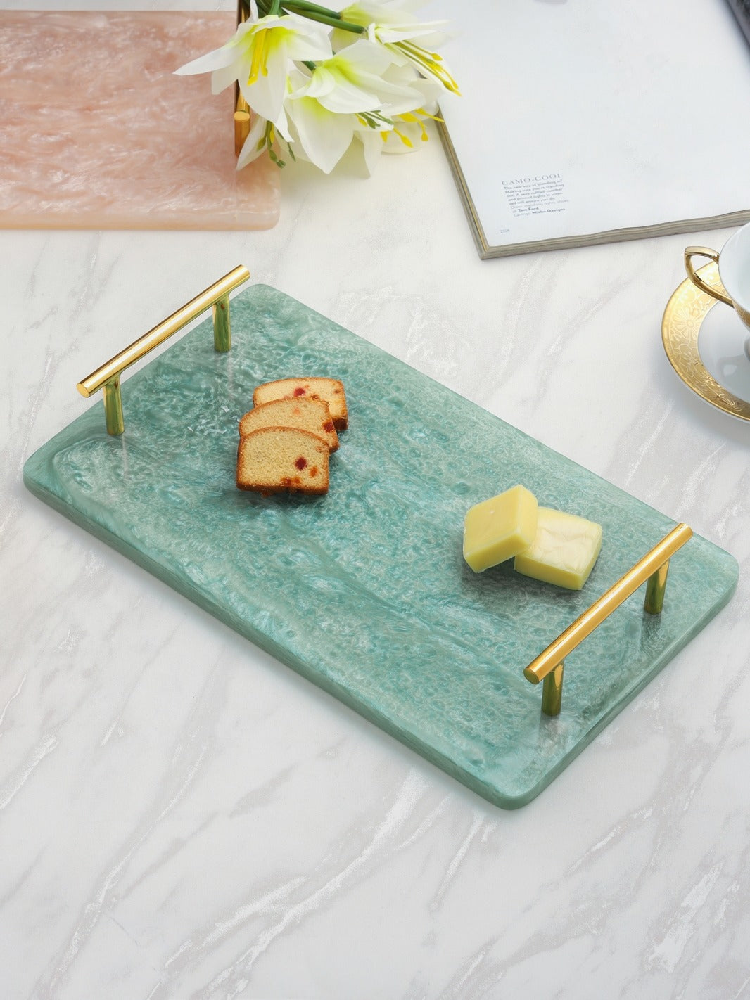 Resin Serving Board with Handles
