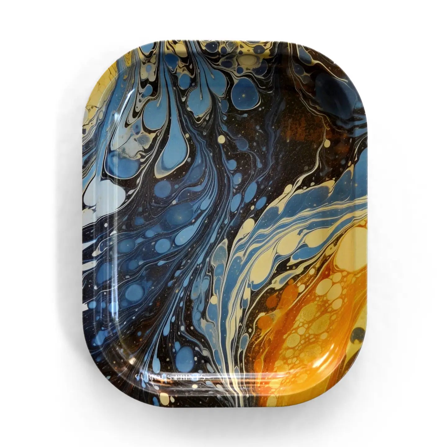 Small Marbled Blue Galaxy Tray