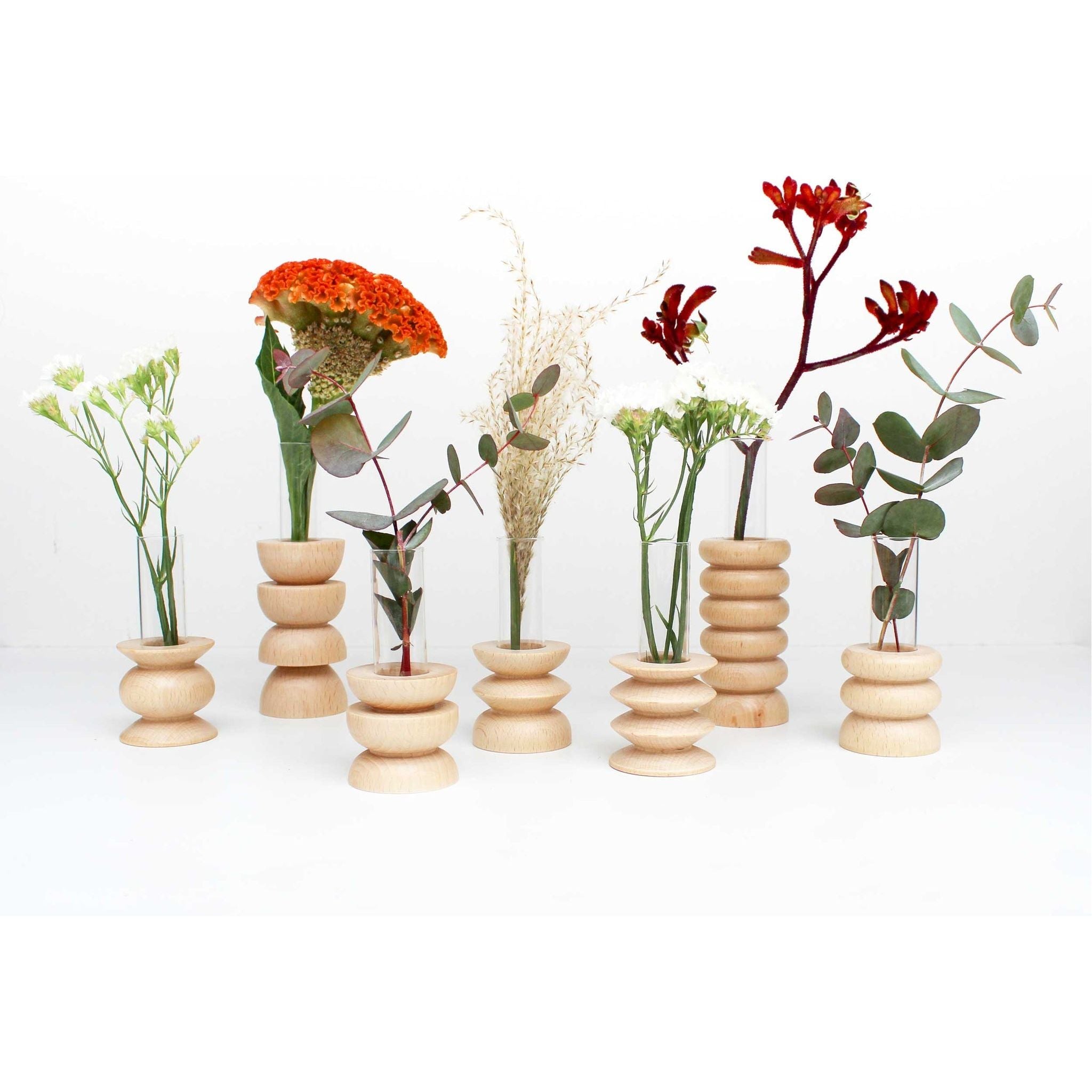 Wooden Table Vase - Short