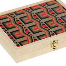 Load image into Gallery viewer, Shareen Red Travel Backgammon Set
