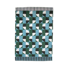 Load image into Gallery viewer, Pop Checkers Teal Organic Tea Towel
