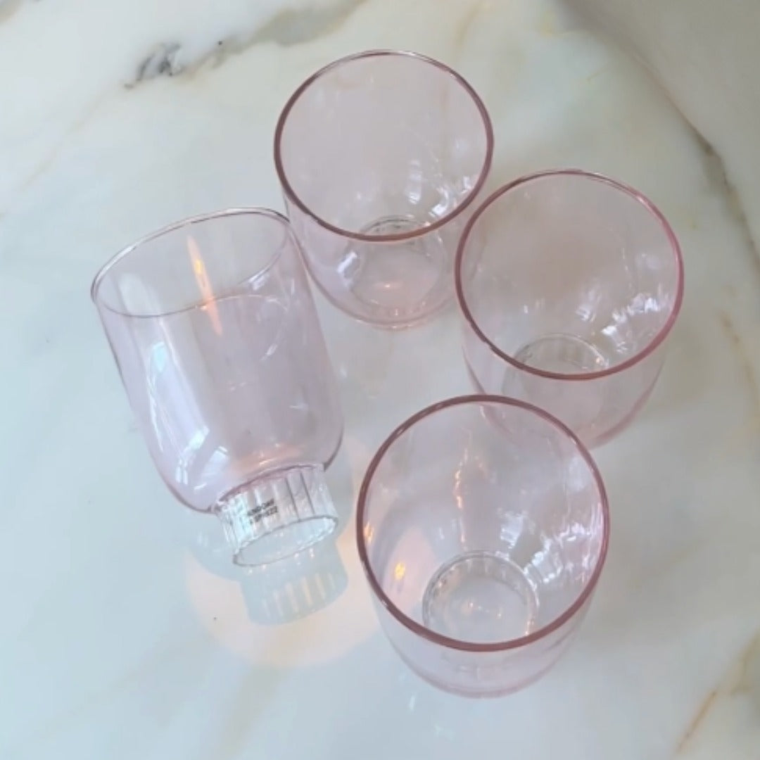 Romantic Stemless Wine Glasses - Set of four  q