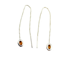 Load image into Gallery viewer, Thelma Threader Earrings - Silver/Citrine
