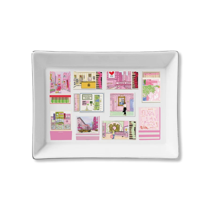 Ethos Anew Ceramic Tray - New York Pink Matches