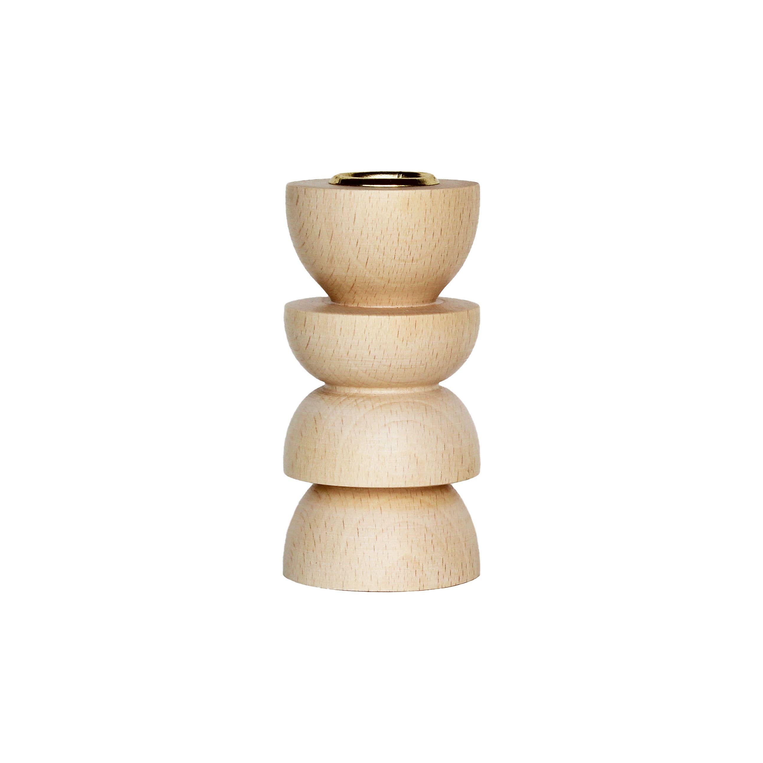 Totem Wooden Candle Holder - Medium - Thumbnail 4