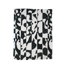 Load image into Gallery viewer, Black &amp; White Squiggle Organic Tea Towel
