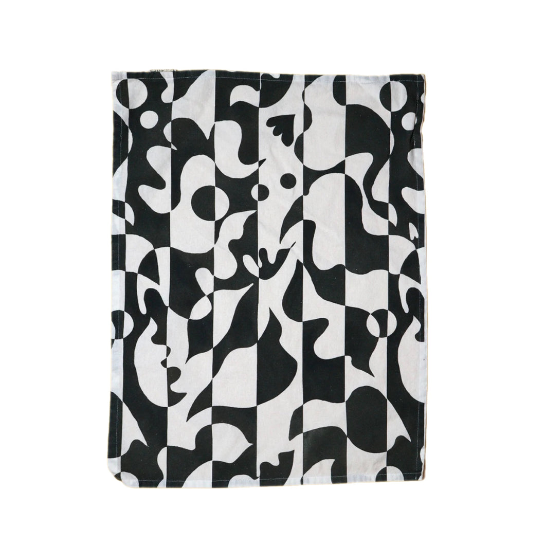 Black & White Squiggle Organic Tea Towel