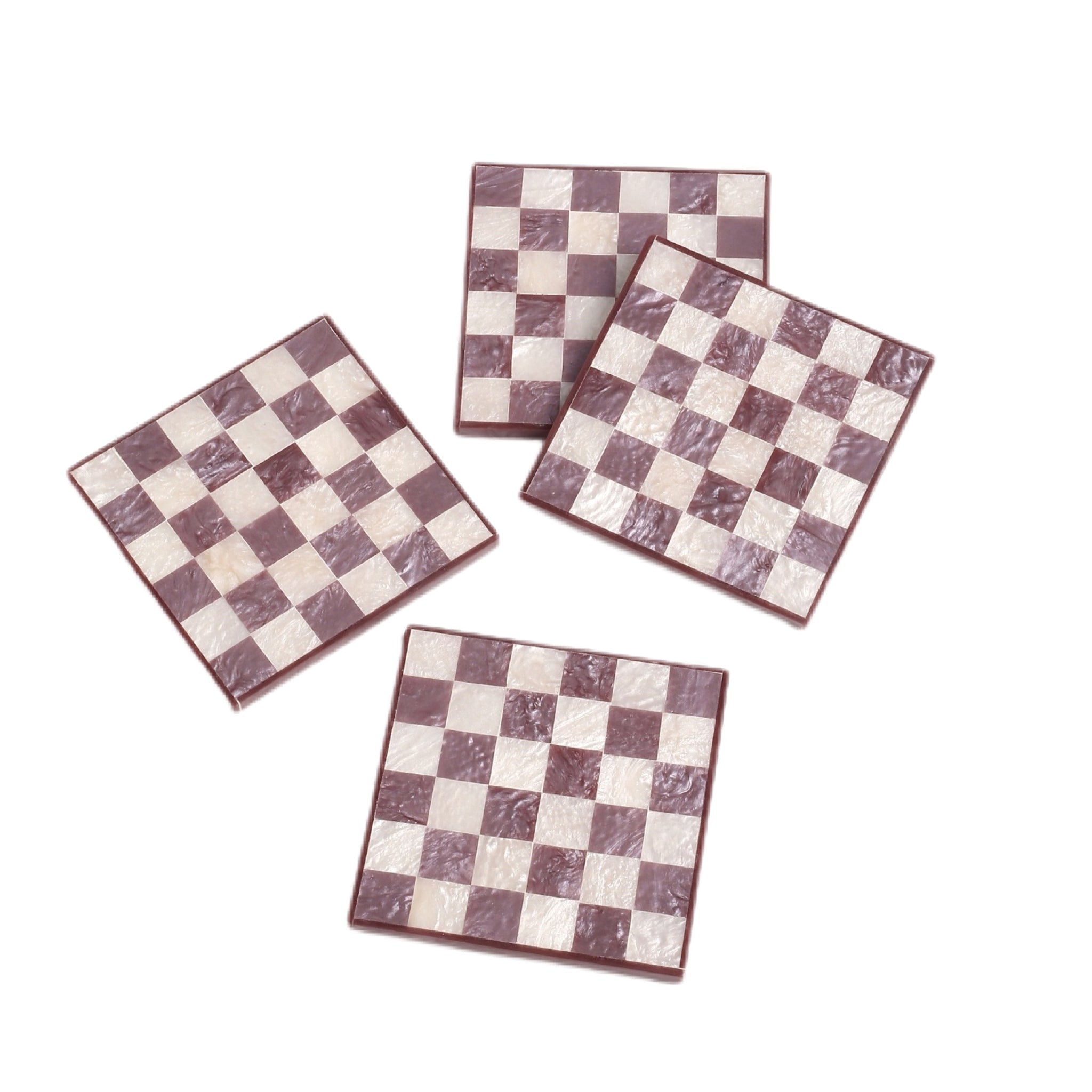 Check Resin Coaster Set of 4