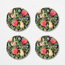 Load image into Gallery viewer, Reusable Chipboard Coasters - Harvest Fruits Watercolor
