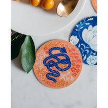Load image into Gallery viewer, Reusable Chipboard Coasters - Snake
