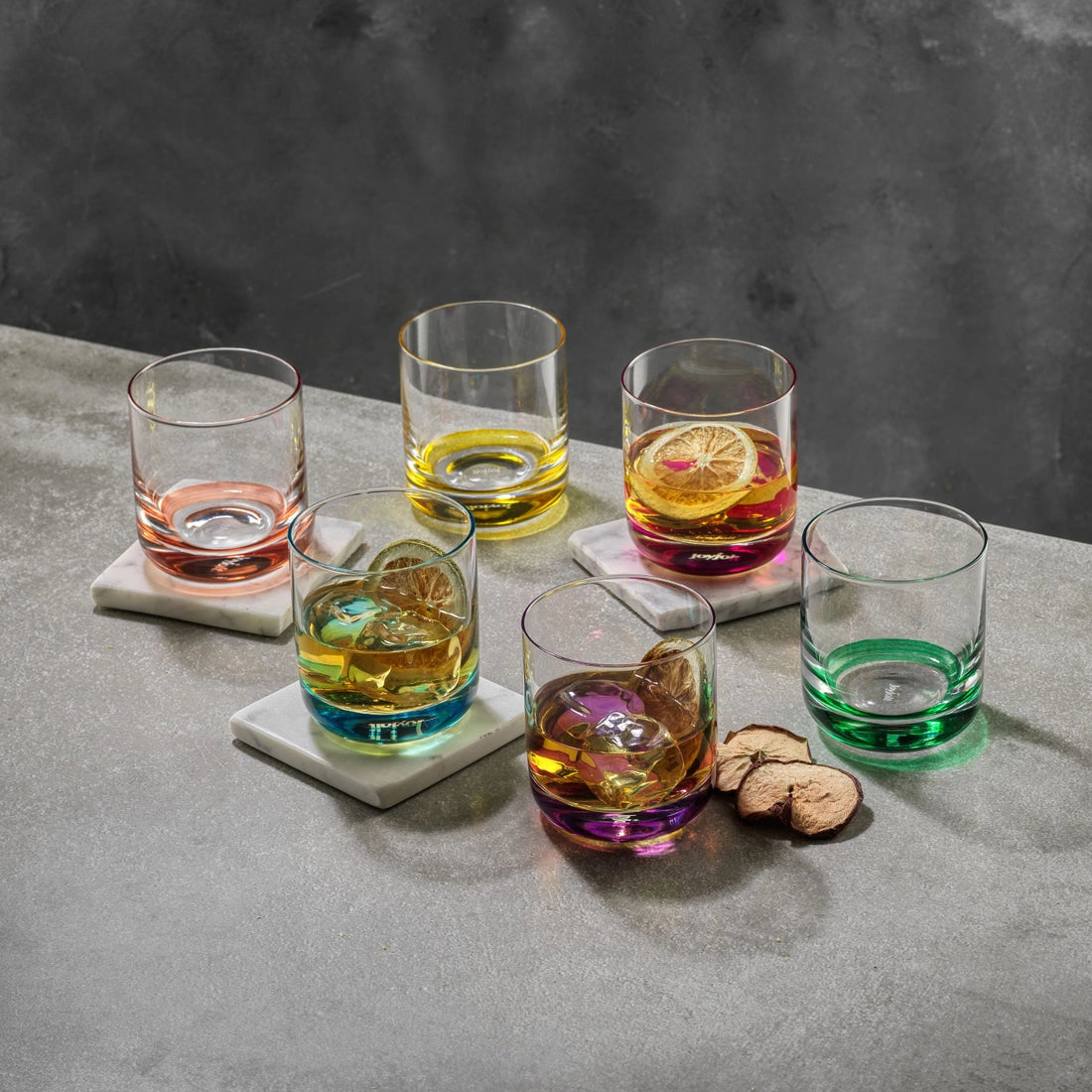 Hue Whiskey Glasses, Set of 6