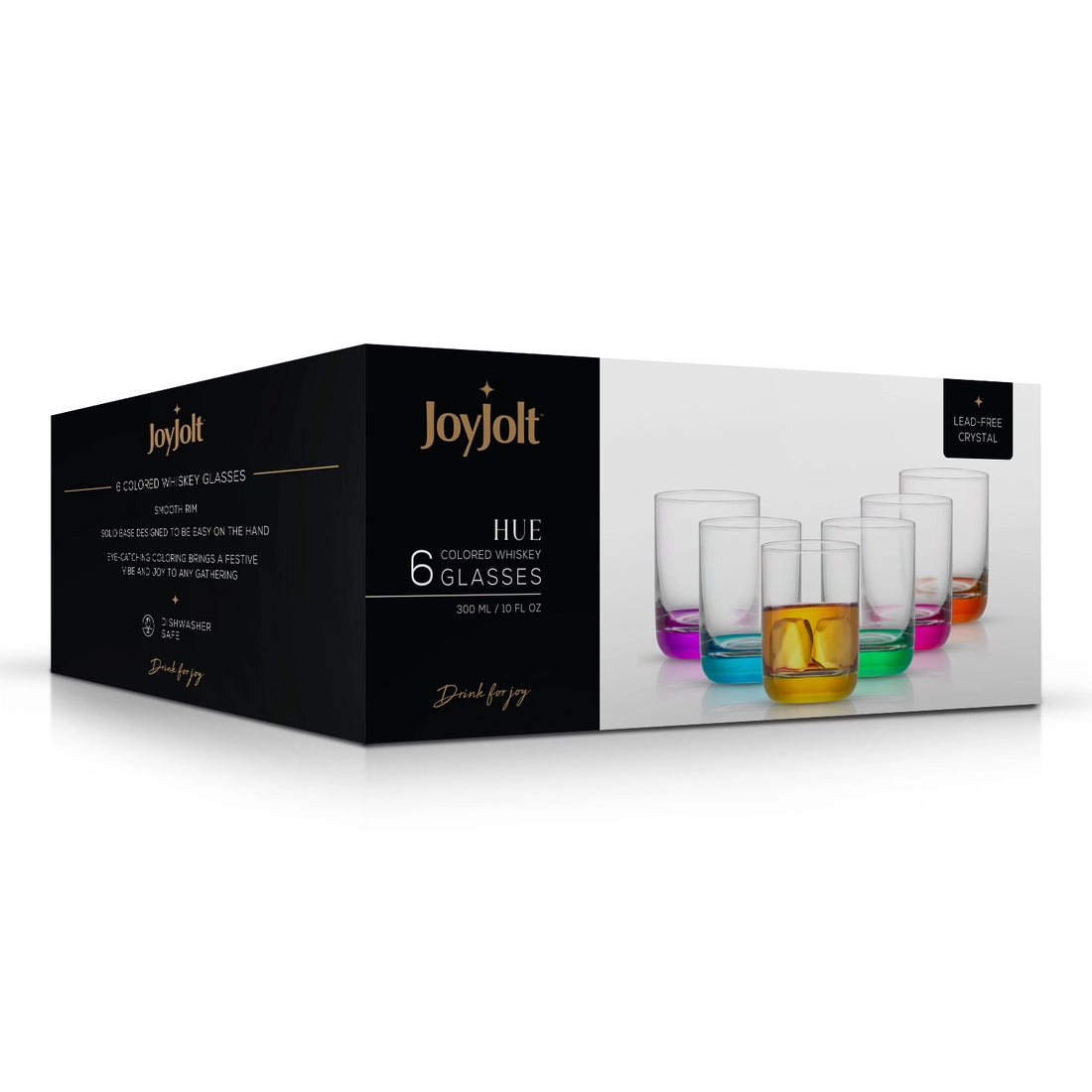 Hue Whiskey Glasses, Set of 6