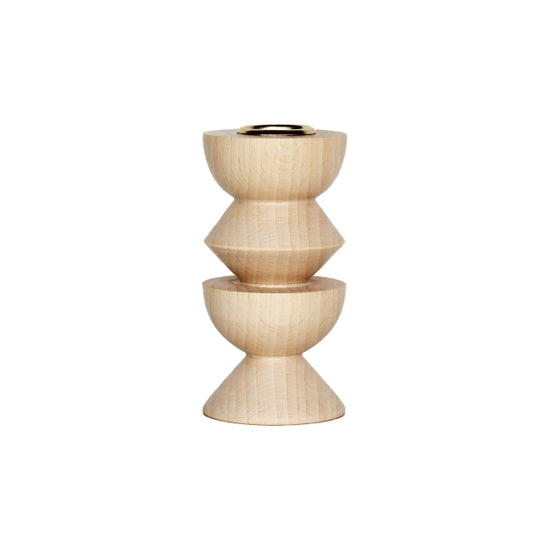 Totem Wooden Candle Holder - Medium - Thumbnail 3
