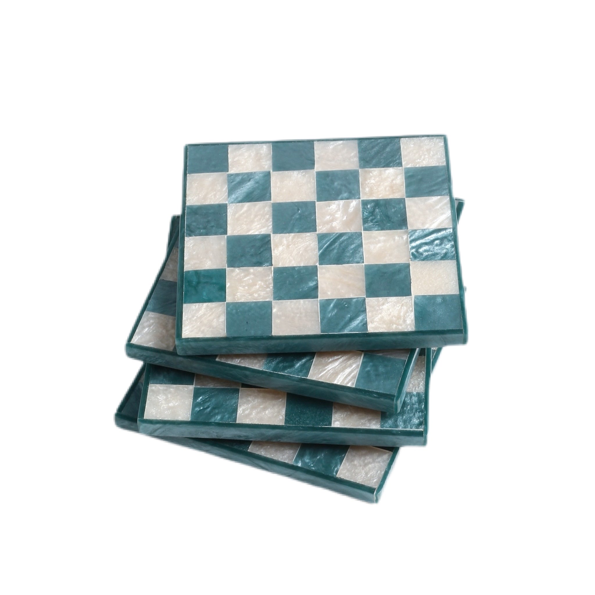 Check Resin Coaster Set of 4