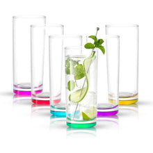 Load image into Gallery viewer, Hue Colored Highball Glasses, 12 oz Set of 6
