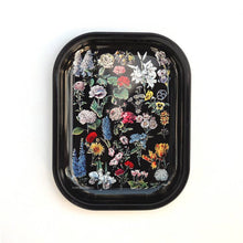 Load image into Gallery viewer, Small Metal Black Fleurs Ritual Tray
