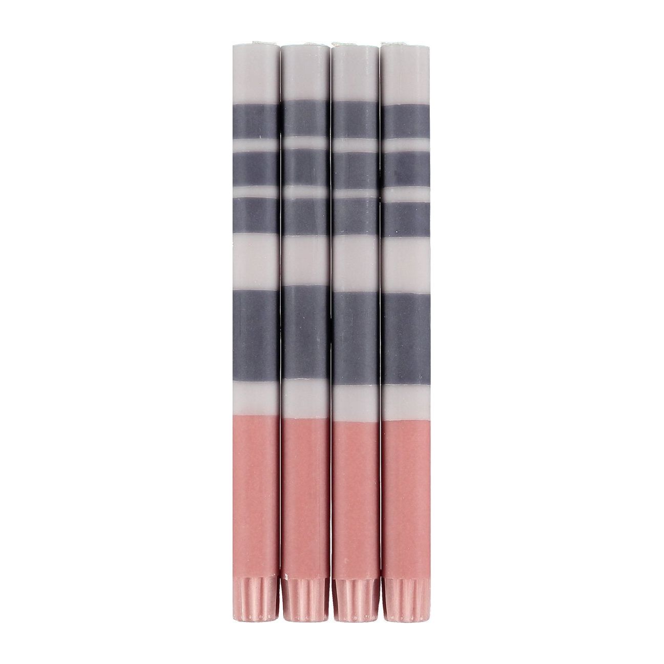 Thick Striped Candles - Set of 4
