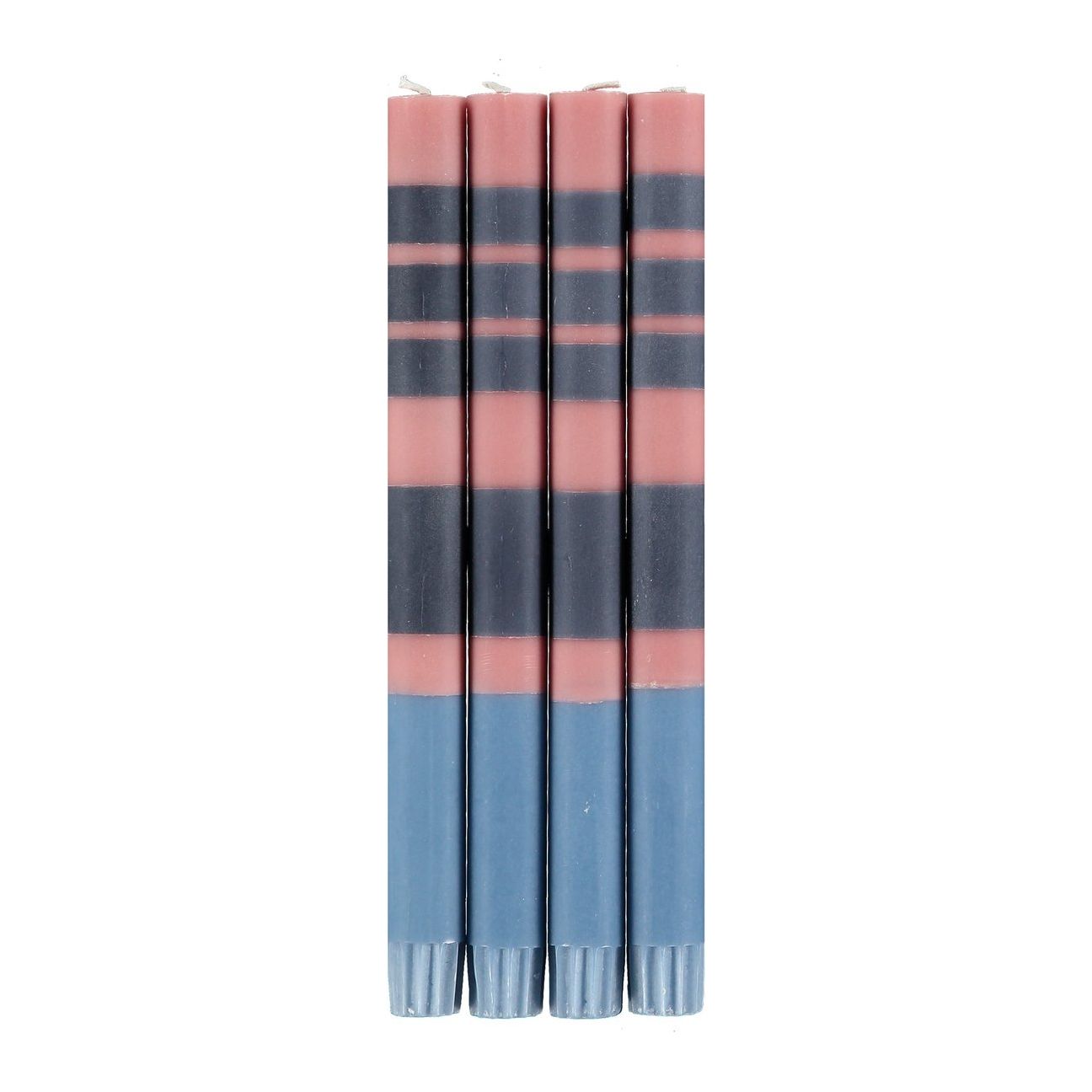 Thick Striped Candles - Set of 4