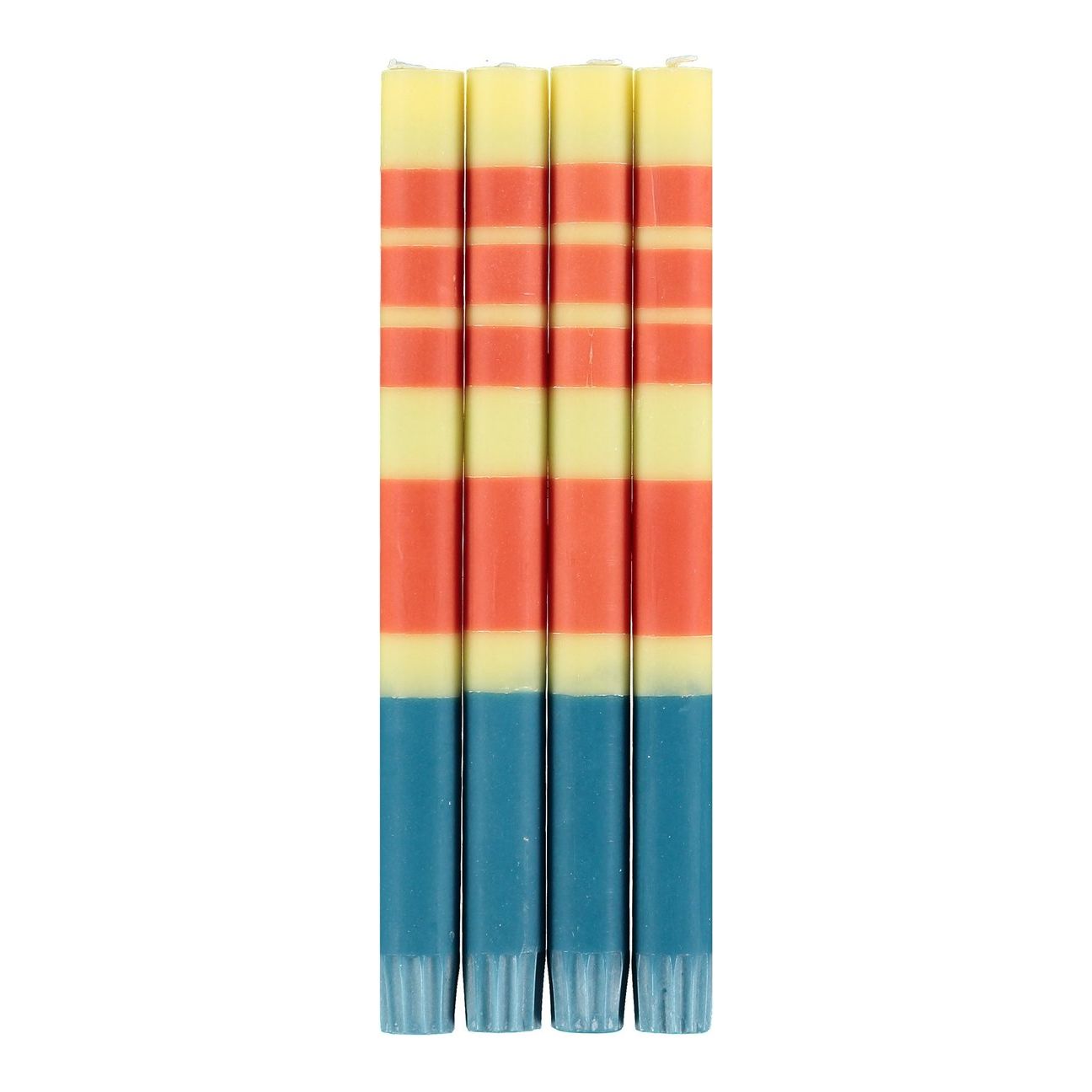 Thick Striped Candles - Set of 4