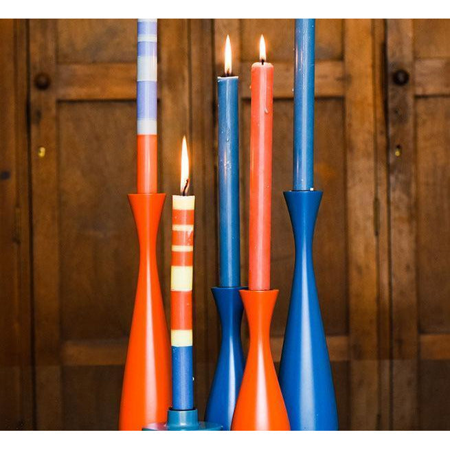 Thick Striped Candles - Set of 4