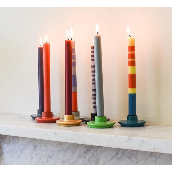 Thick Striped Candles - Set of 4