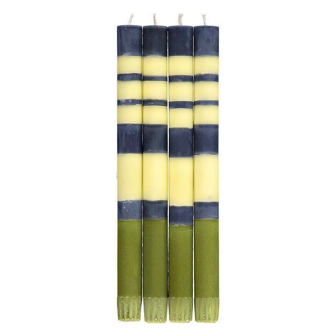 Thick Striped Candles - Set of 4