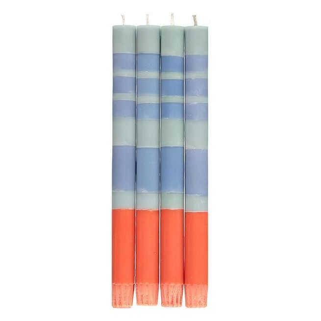 Thick Striped Candles - Set of 4