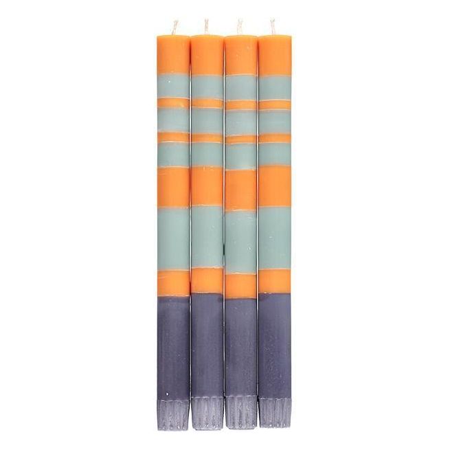 Thick Striped Candles - Set of 4