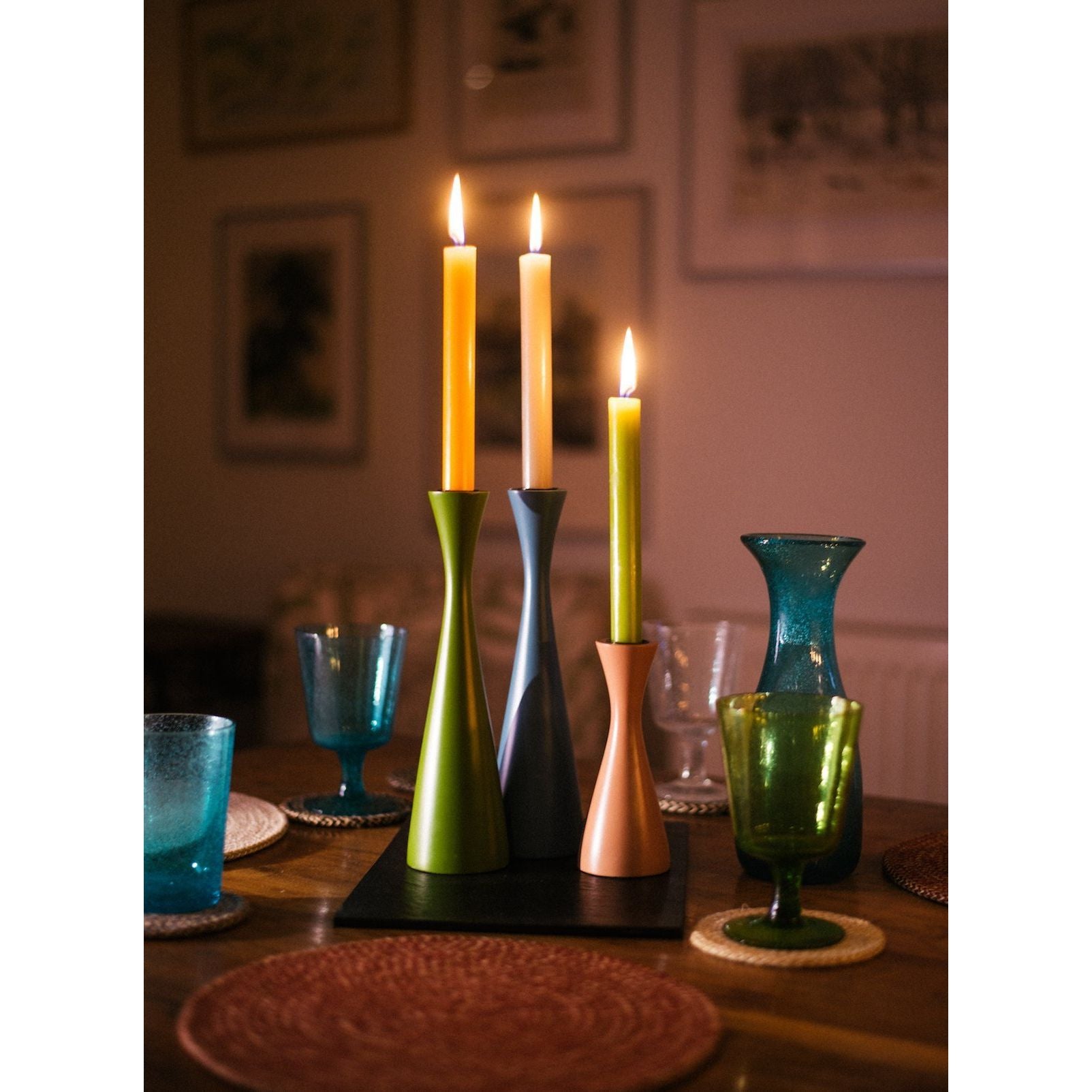 Tall Wooden Candle Holder