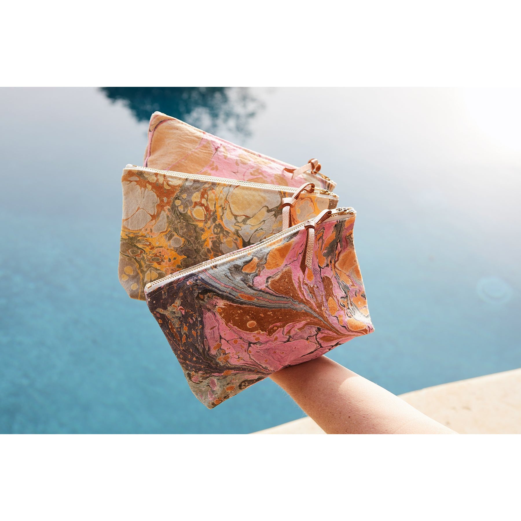 Marbled Canvas Pouch