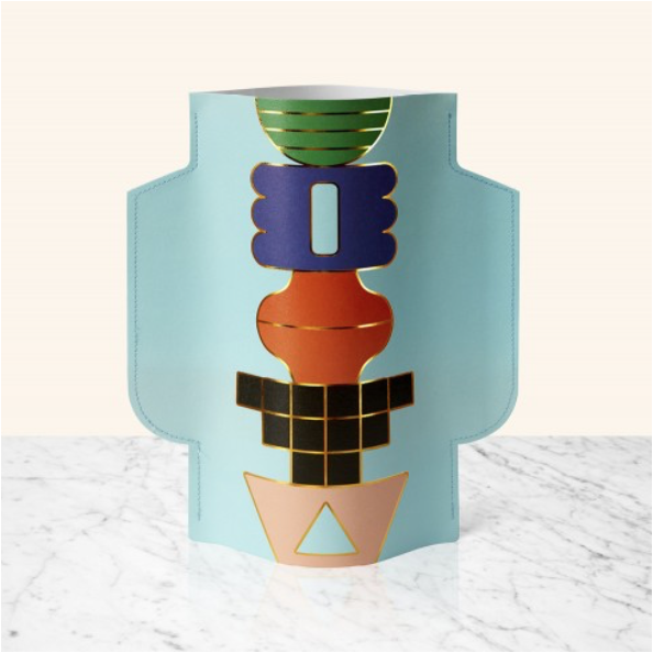 Templo Blue Paper Vase.