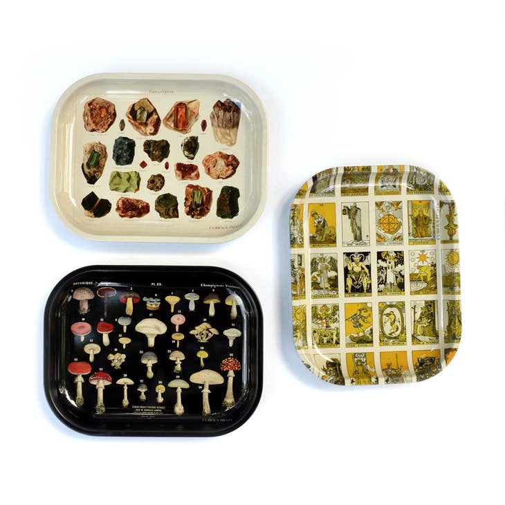 Small Metal Black Mushroom Ritual Tray