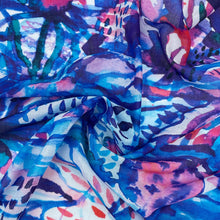 Load image into Gallery viewer, Tropic Blues Cotton Scarf
