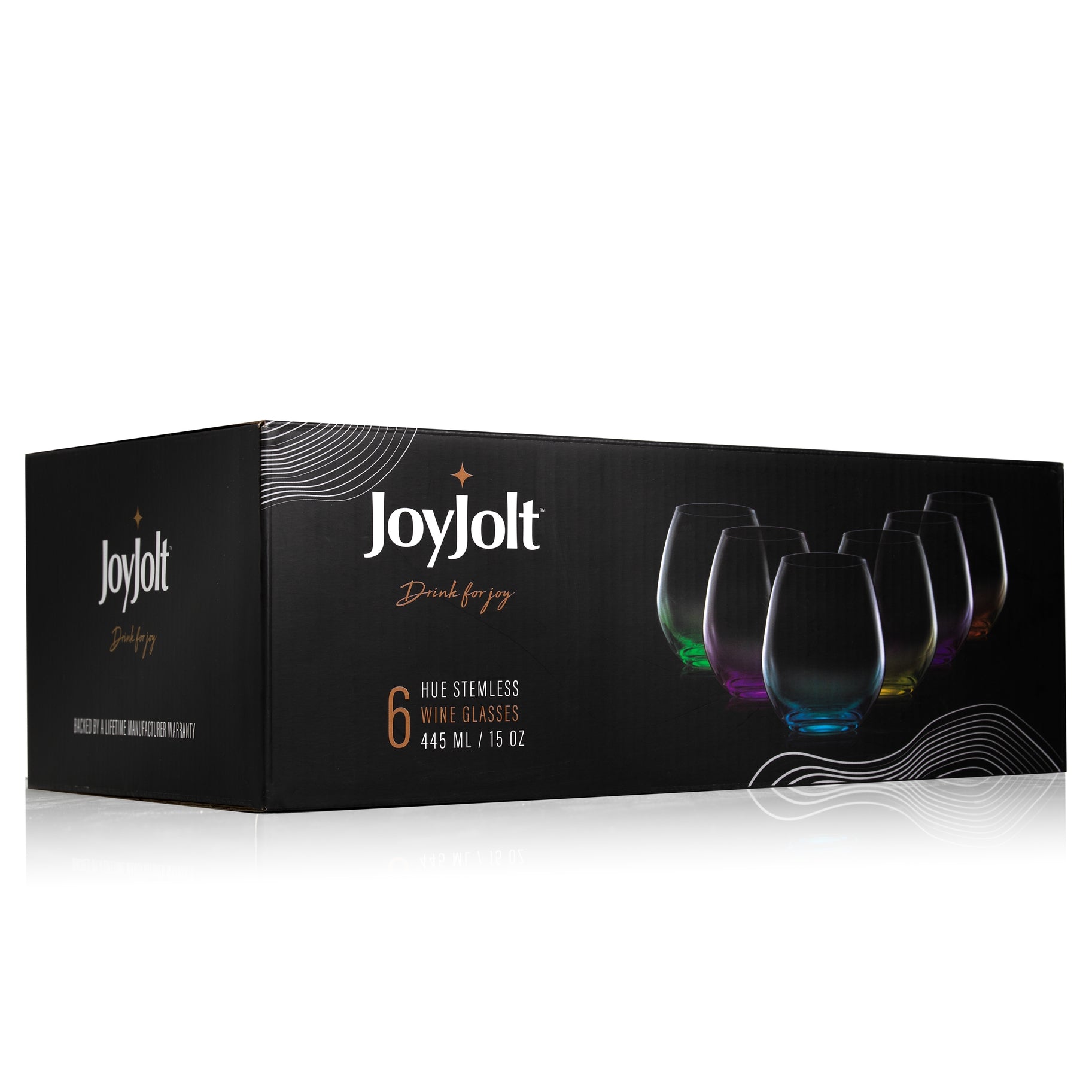 Hue Stemless Colored Wine Glasses, Set of 6