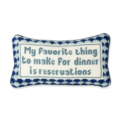 Dinner Reservations Needlepoint Pillow