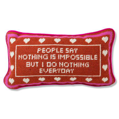 Nothing Is Impossible Needlepoint Pillow