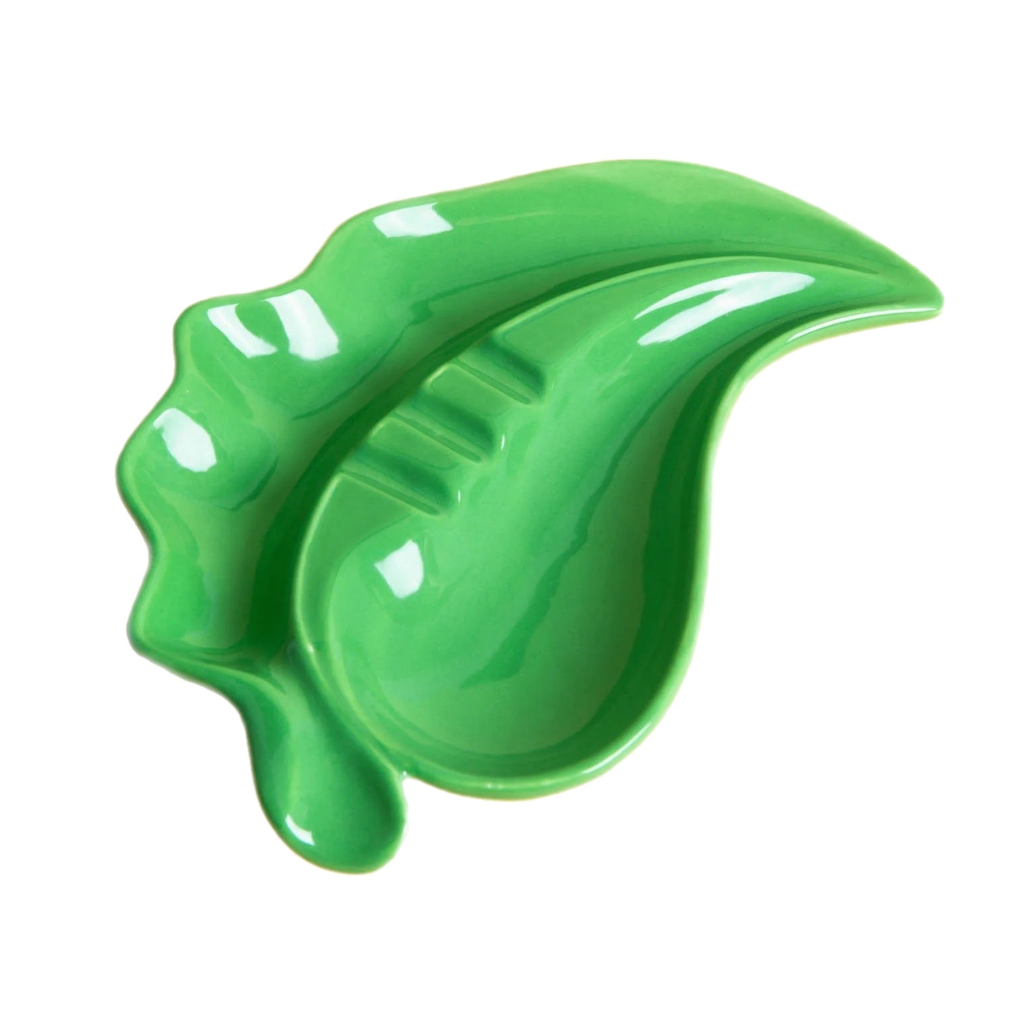 【USA vintage】Leaf ashtray  灰皿 vintage ceramic ,leaf ashtray. lime green , gold accents