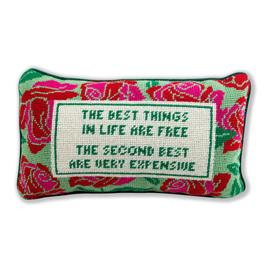 Best Things In Life Needlepoint Pillow