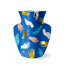 Load image into Gallery viewer, Hamsa Blue Paper Vase
